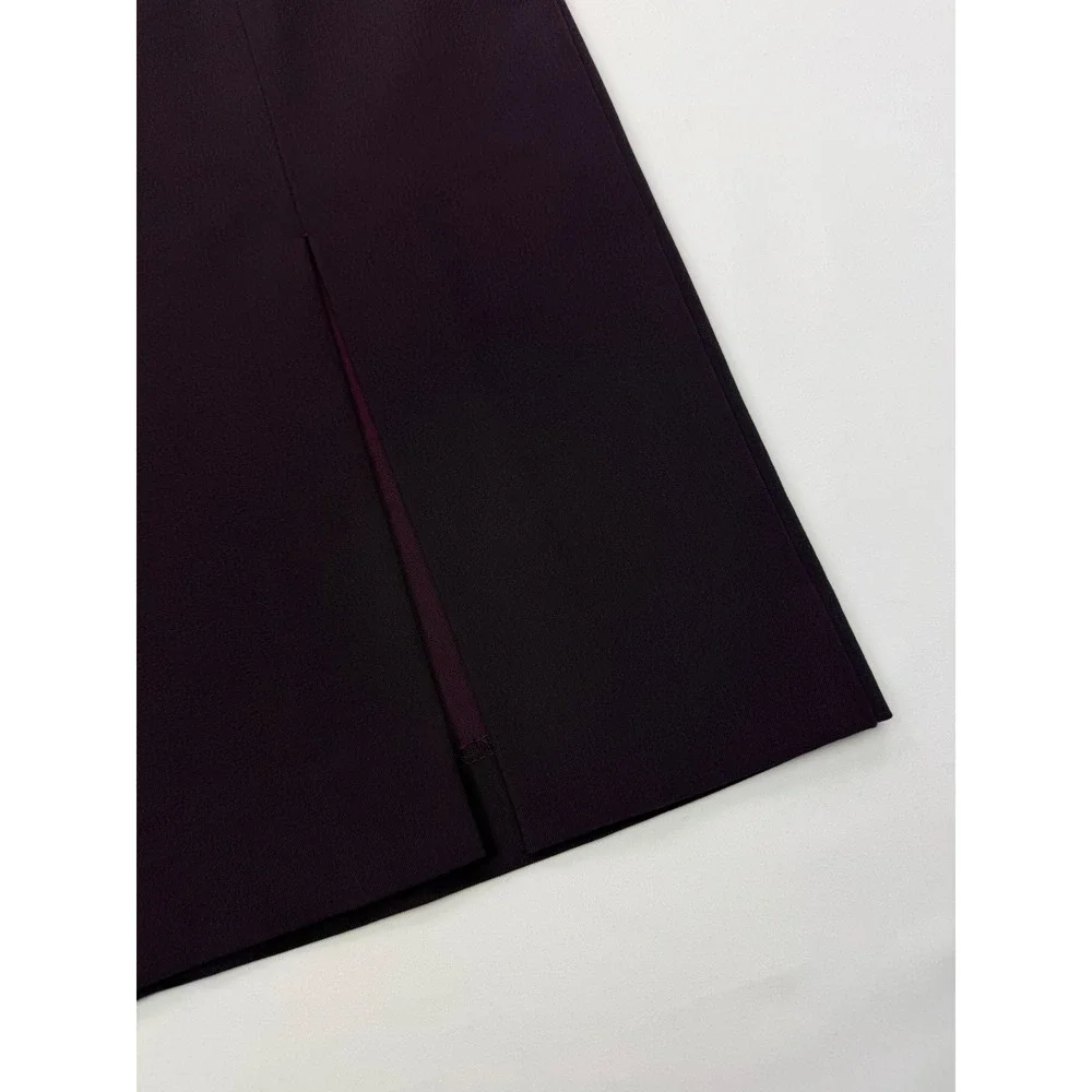 Vintage Bebe Iridescent Purple High Rise‎ Mini Pencil Skirt Y2K Thigh Slit 2P
